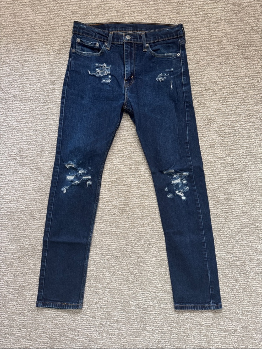 Levi’s 510 Distressed Dark Blue Slim Jeans  Denim Pants Cotton Classic 32x32